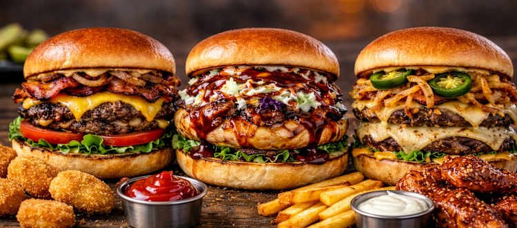 Assortiment burgers van Smash 'n Chicken